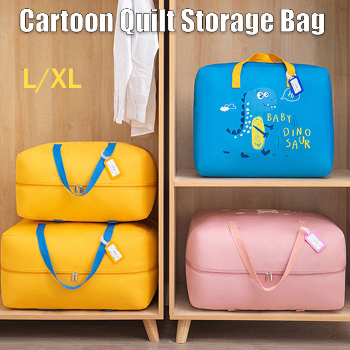 NEW Foldable Storage Bags Clothes Blanket Quilt Closet Sweater Organizer  Box Pouches Cartoon Printed Clothes Cabinet