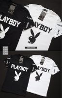 พร้อมส่ง ?เสื้อยืดเพย์บอย playboy งานสกรีน ดีเทลแขน ทรงวิลเทจ