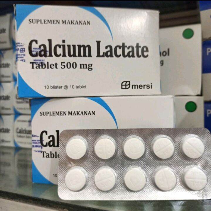 Calcium Lactate 500 mg 1 strip Isi 10 Tablet ORIGINAL 100 Lazada