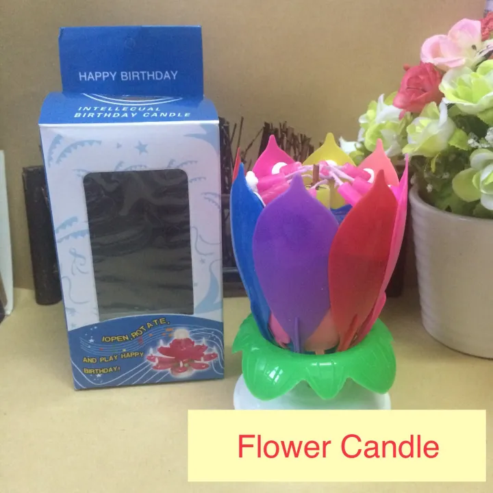 Flower Candle Rotating Birthday Candle Singing Candle Lazada PH