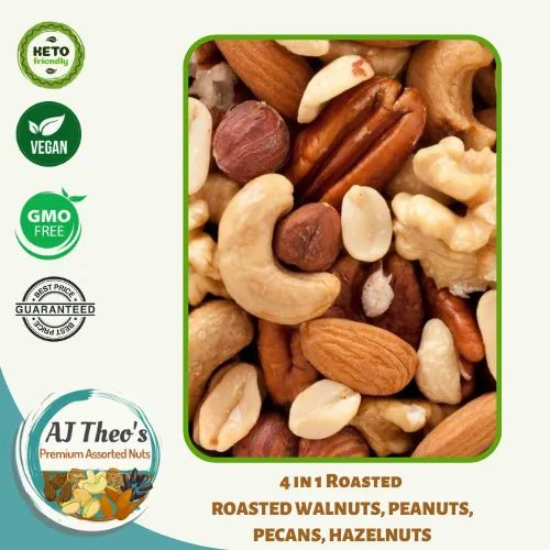 Roasted 4 in 1 (Walnuts,Peanuts,Pecans, Hazelnuts) 1 kilo,500,250 grams ...