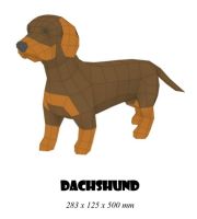 Papercraft3D​ โมเดลกระดาษ3D โมเดลสุนัข พันธุ์แด๊กซันด์ (Dachshund)