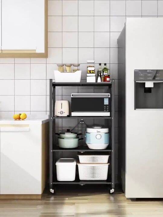 RUVO 5 Tier Foldable Storage Rack With Wheel Foldable Rack Movable