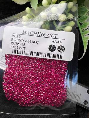 Ruby machine  cut lab created corundum 2.00mm 1000 pieces