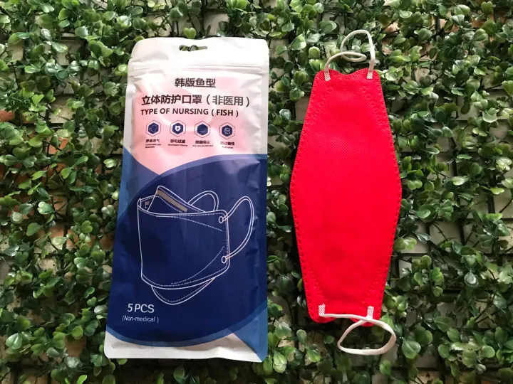 Red KF94 Korean10 Pcs Face Mask Nonwoven Protection Filter 3D Anti