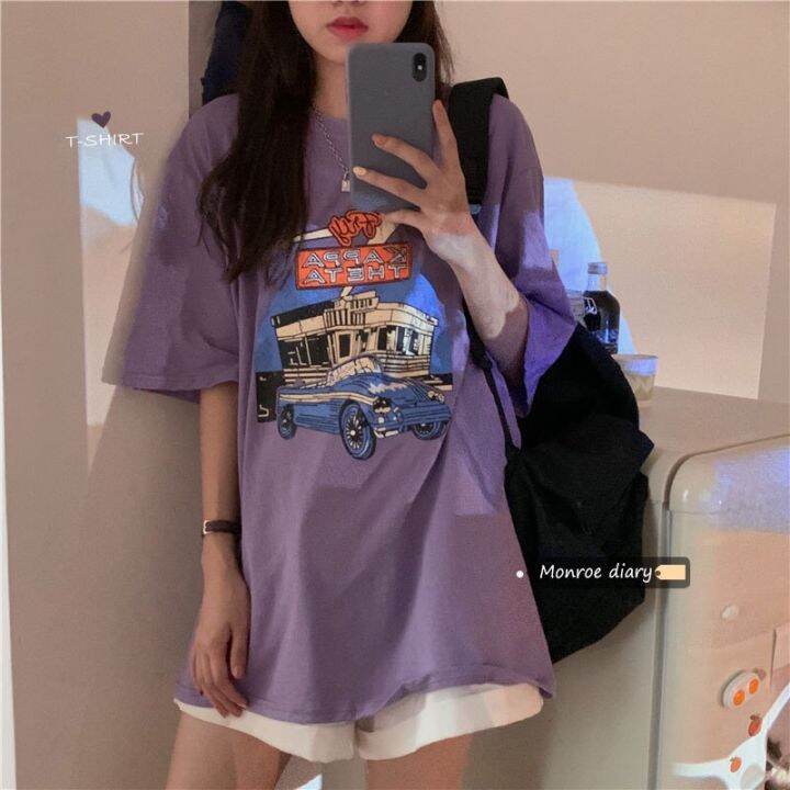 พร้อมส่ง-เสื้อยืดแขนสั้น-รูปรถ-no-336