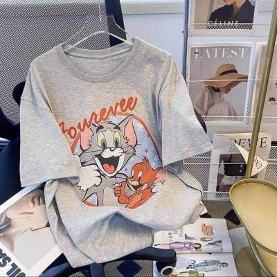 เสื้อยืด Tom&amp;Jerry เสื้อยืดลายใหม่ผ้าคอตตอน