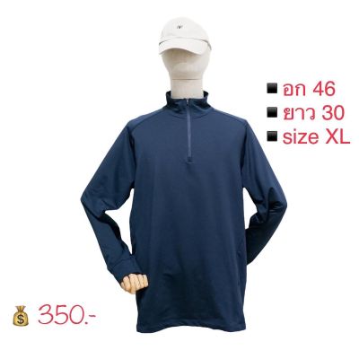 Uniqlo เสื้อแขนยาว คอกลม รุ่น dry-ex , anti-bac ผ้ากีฬา นิ่มๆ ใส่สบาย ระบายอากาศได้ดี (สีกรมท่า