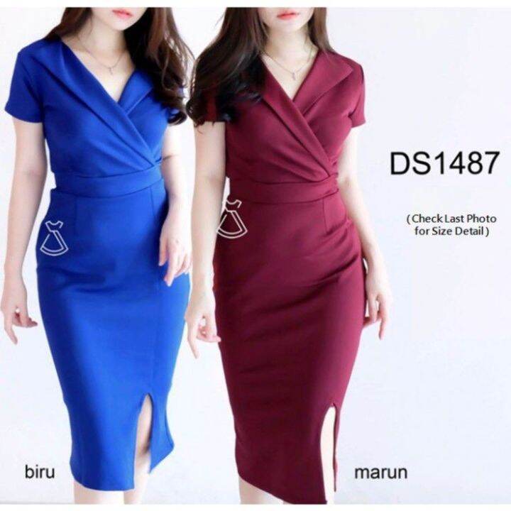 DRESS PESTA ASYA SCUBA BAJU POLOS WANITA REMAJA DEWASA KEKINIAN