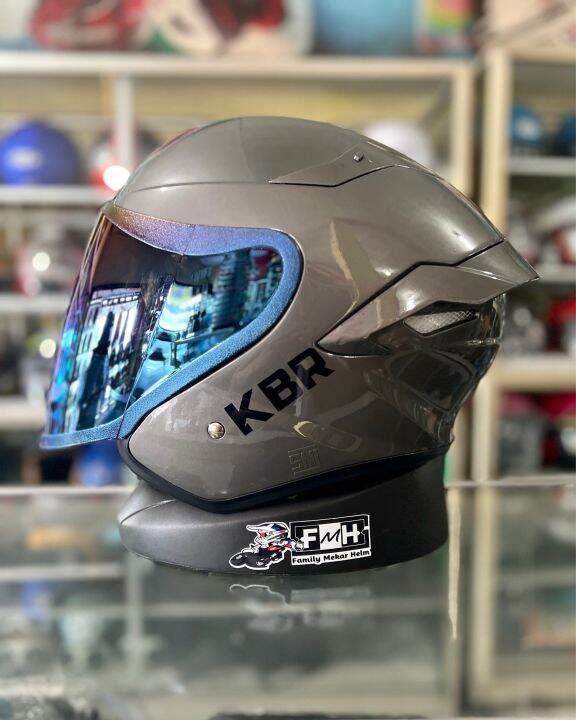 HELM KBR KAIRO HELM HALF FACE TTC HELM TERBARU 2023 WARNA ABUABU GLOSY