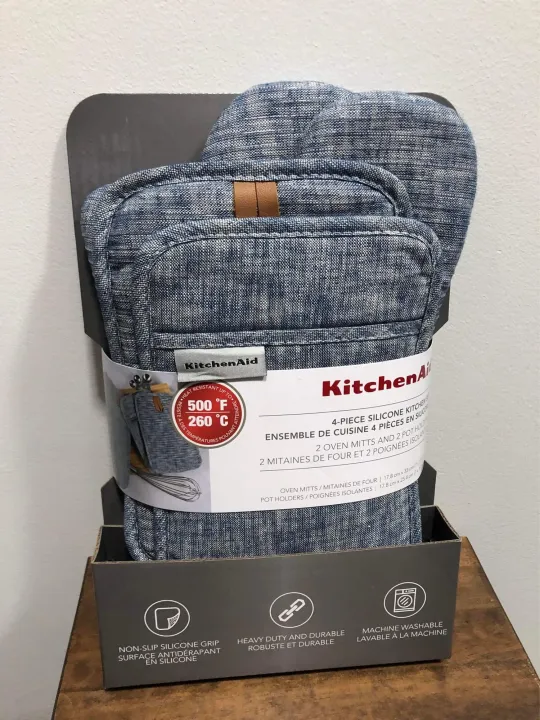 Original KitchenAid 4 piece Silicone Oven Mitt Set Lazada PH