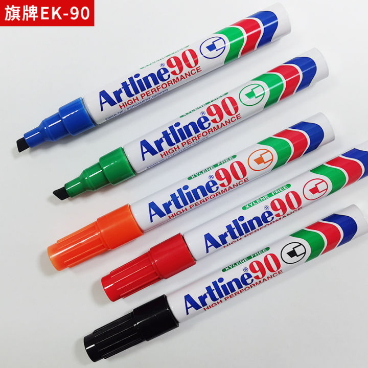 ปากกามาร์กเกอร์แบบน้ำมัน-artlineek-90ยี่ห้อกี่เพ้าจากญี่ปุ่นปากกาหัวกล่องปากกาหัวใหญ่ปากกาโฆษณากันน้ำแห้งเร็ว