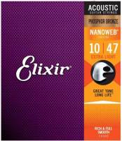 Elixir สายกีตาร์โปร่ง Elixer รุ่น NanoWeb ขนาด 010-047