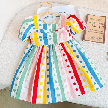 Rainbow polka deals dot dress