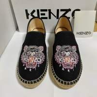 รองเท้าผู้หญิง KENZO Espadrilles tiger face size36 23CM.สีดำ พร้อมกล่อง เคนโซ่ของแท้ slip on สลิปออน black loafer shoe