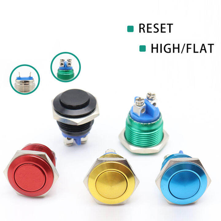 1Pc Momentary Push Button Switch 16mm Waterproof Mount Button Switch