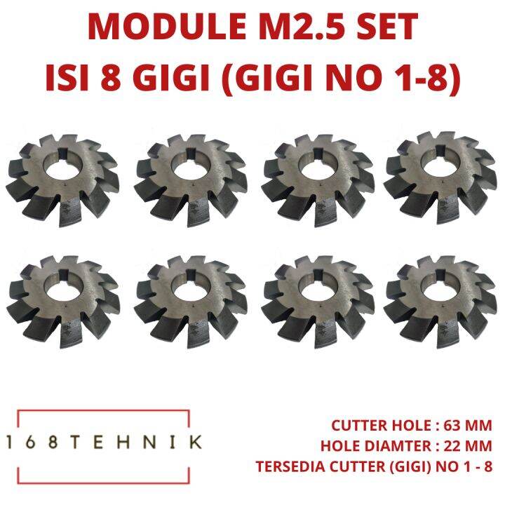 MODULE M2.5 / MODULE GEAR MILLING CUTTER / MODUL M2.5 PISAU GIGI SET