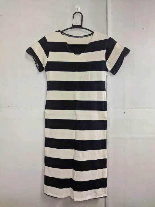 BODYCON DRESS BLACK AND WHITE STRIPE | Lazada PH