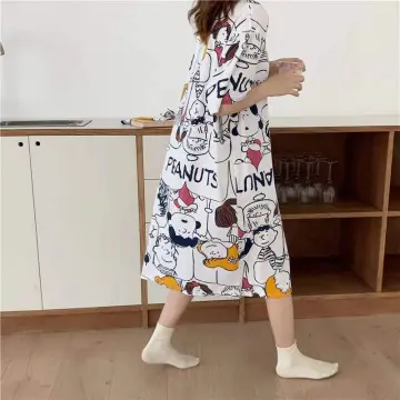 Mua Váy ngủ dáng suông có đệm ngực váy mặc ở nhà mùa hè dễ thương cất thun  Cotton mềm mại - Yeep