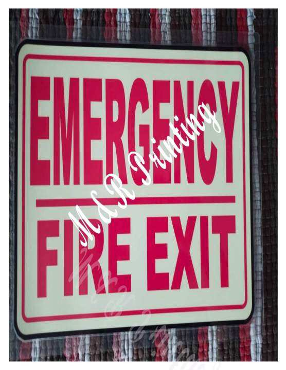 Emergency fire exit signage laminated Lazada PH