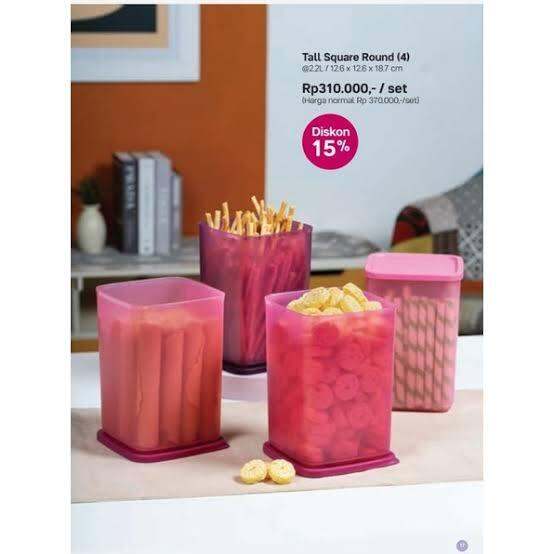 Tall Square Round Tupperware Lazada Indonesia