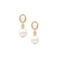 ต่างหูมุกแท้ Sandy Petite Pearl Earrings ตัวเรือนเงินแท้ชุบทอง 18K yellow gold