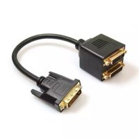 แบบพกพา DVI อะแดปเตอร์ DVI-D ชายคู่2 DVI-I หญิง Splitter สัญญาณ Divider Y Splitter Cable