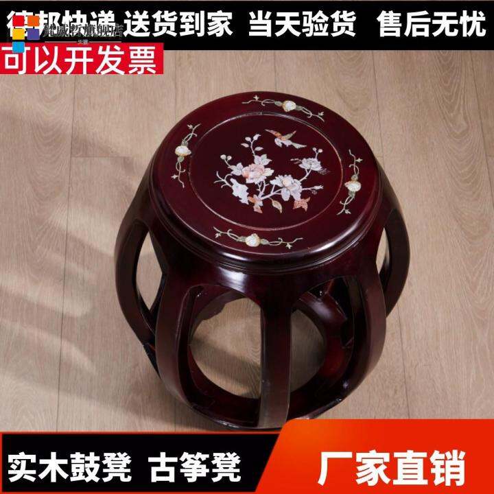 In Chinese Antique Style Solid Wood Drum Stool Mahogany round Stool