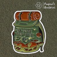 ?? พร้อมส่ง : ? เข็มกลัดลายกระเป๋าเป้แบคแพคสีเขียว | “DO MORE THAN JUST EXIST” Green Backpack Enamel Brooch Pin.