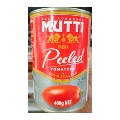 Mutti Peeled Tomatoes 400g. มะเขือเทศปอกเปลือกในน้ำมะเขือเทศ ขนาด 400 กรัม