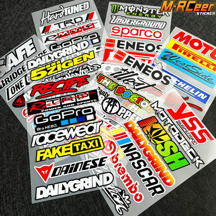 Motorcycle Reflective Sponsor Sticker Side Stripe Bicycle Helmet ...