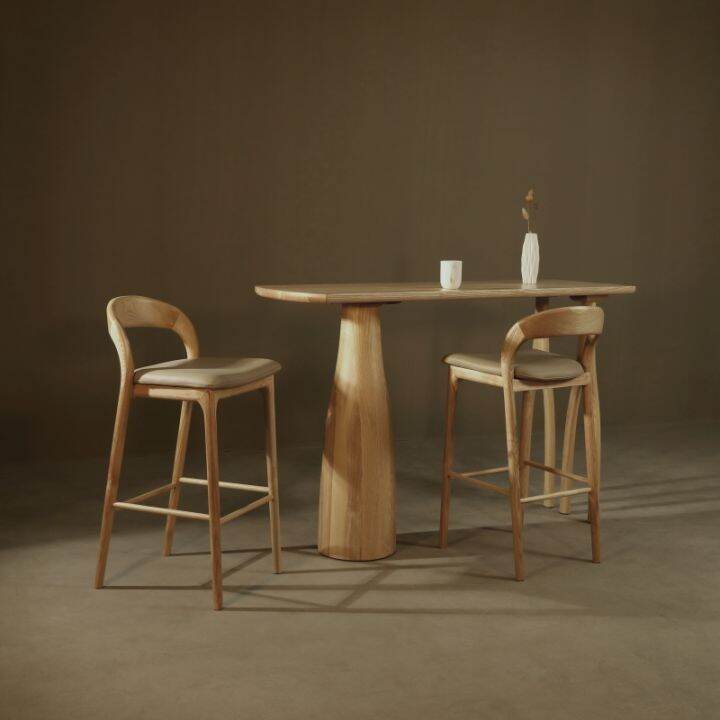 Nordic Style Bar Table Home Solid Wood Kitchen High Leg Dining Table