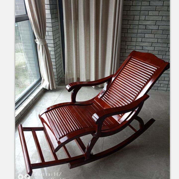 Jiamutang Extended Rocking Chair Adult Recliner Solid Wood Chair ...