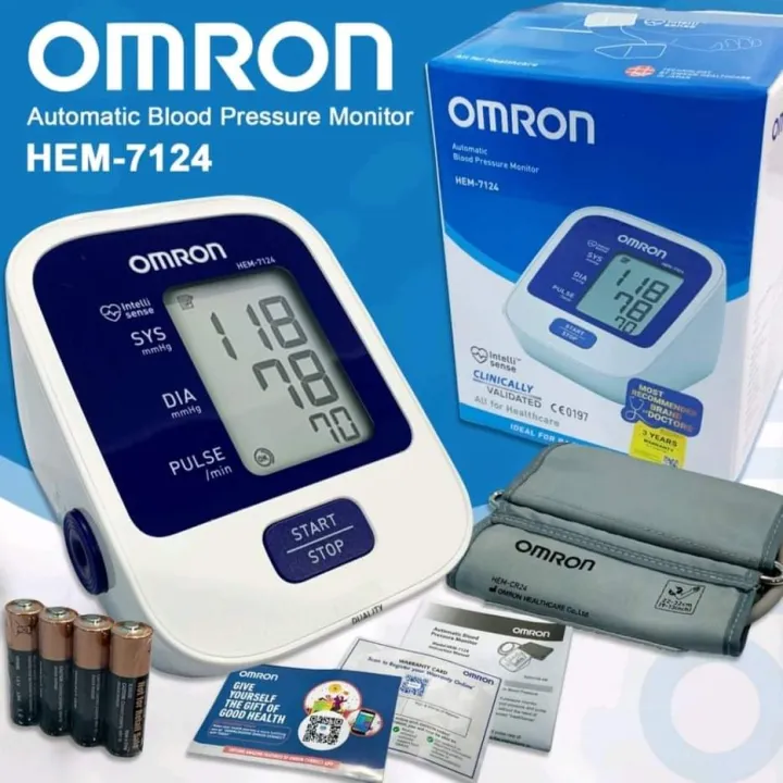 Omron HEM 7124 Automatic Blood Pressure Monitor Digital Bp (w/ FREE ...