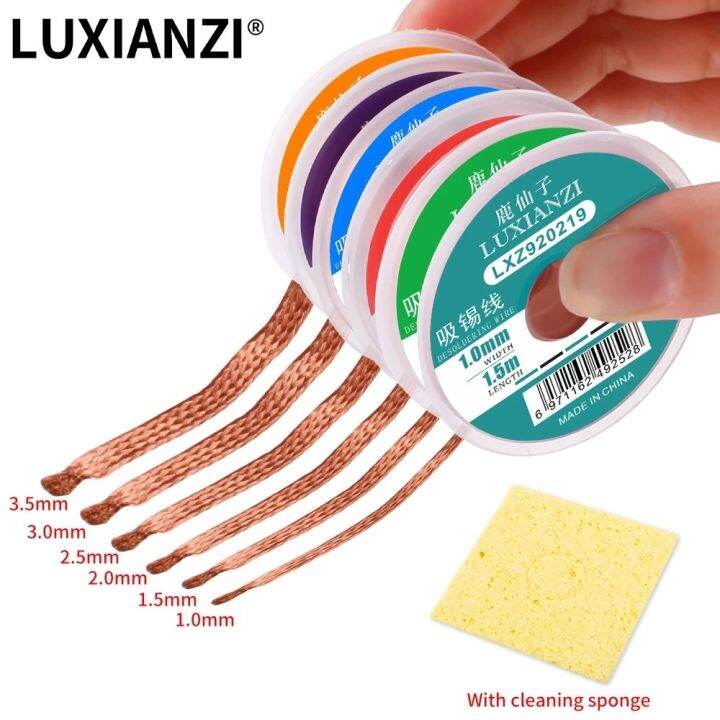 LUXIANZI Desoldering Wire 1/1.5/2/2.5/3/3.5/4.0mm Width 1.5M Length