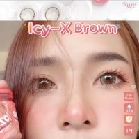 รุ่นน้ำตาลตัดขอบตาหวาน Icy X เลนส์นิ่มไฮโดรเจล ค่าอมน้ำ 55% Roze lens