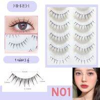 [4080](พร้อมส่ง) ขนตาปลอมสไตล์เน็ตไอดอล  เบอร์ N01 บรรจุ 5 คู่ ?ฟรีกาวขนาดทดลอง