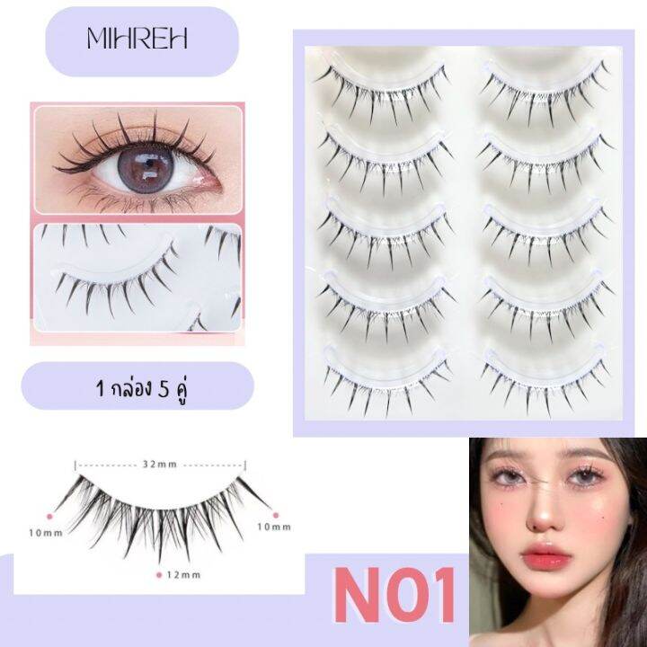 4080-พร้อมส่ง-ขนตาปลอมสไตล์เน็ตไอดอล-เบอร์-n01-บรรจุ-5-คู่-ฟรีกาวขนาดทดลอง