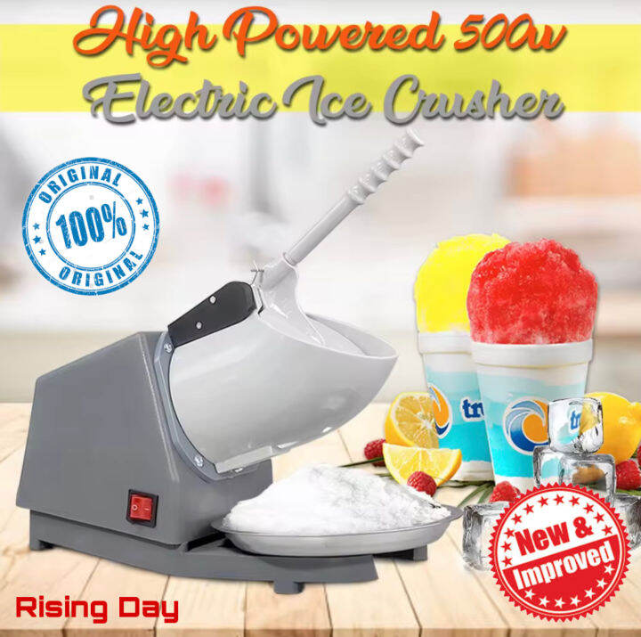 Electric Ice Crusher Machine Heavy Duty 500W High Powered Triple Blades