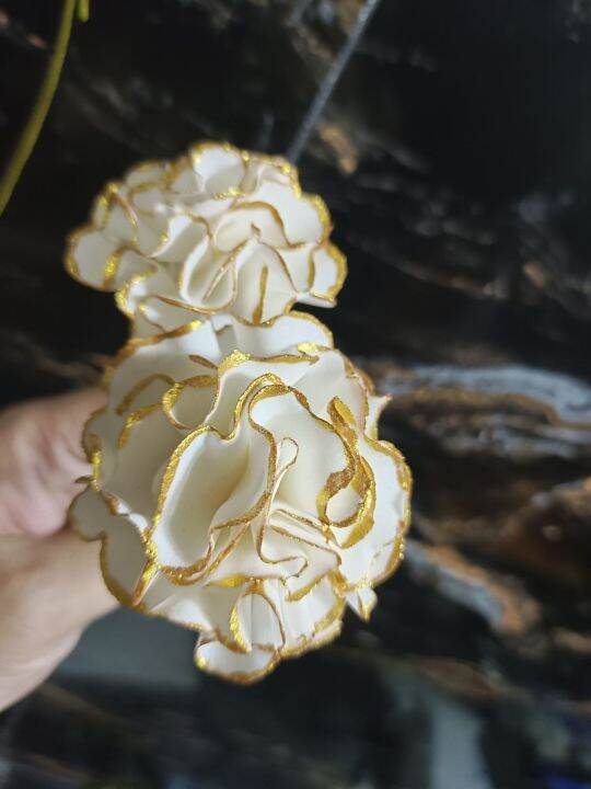 white carnation with gold lining edible Lazada PH
