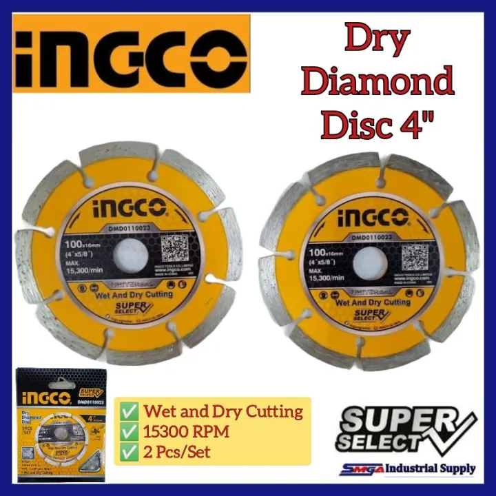 Ingco Dry Diamond Disc 4" 2PCS/SET Super Select DMD0110023 Lazada PH