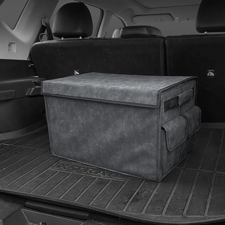 For Audi Storage Box With Lid，luxury Alcantara Storage Box Car Trunk Organizer For Audi A3 A4 A6