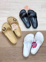 Red Apple [BG2561/BG2562 size 36-45 ครีม/ดำ/ขาว ใหญ่สุดถูกสุดในไทย] 1 สาย 2 สาย ปรับได้ เรด แอปเปิ้ล แท้ เบาเหมือนไม่ใส่ Adjustable Pastel Sandals