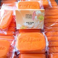 (1 ก้อน)สบู่พิงค์เพียว Pink Pure Soap Pure&amp;Soft Nataral สบู่สลายฝ้า สารสกัดจากน้ำมันมะพร้าว ขนาด100กรัม