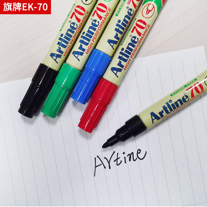 ปากกามาร์กเกอร์หัวเดียว-ek-70ยี่ห้อ-artline-ญี่ปุ่นปากกาน้ำมันปากกาหัวกล่องปากกากันน้ำสีไม่ตก