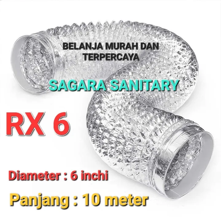 Flexible Ducting In Meter Pipa Cerobong Asapa Aluminium Tahan