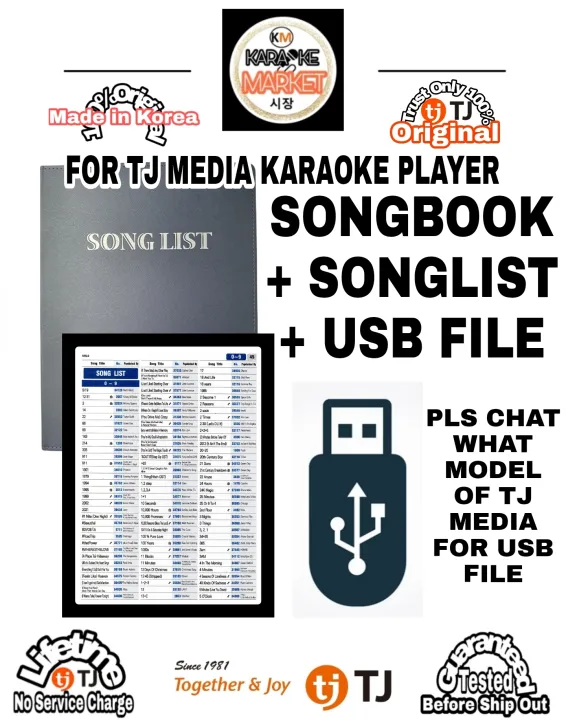 TJ MEDIA ORIGINAL SONGBOOK + FULL COLORED SONGLIST + USB FILE Lazada PH