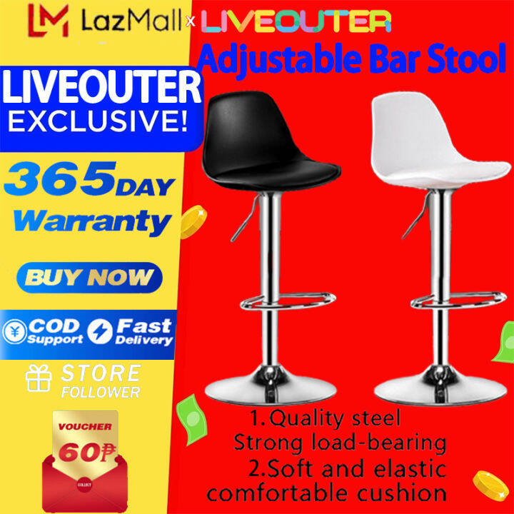 LIVEOUTER Bar Stool High Chair Set of 3 Modern Elegant Minimalist Home