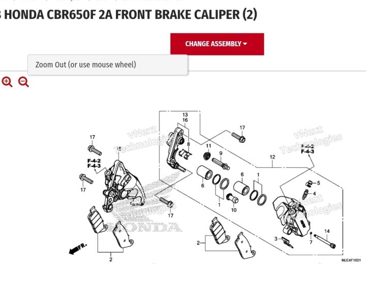 ซีลลูกสูบเบรคหน้า-cb650f-cbr650f-แท้ศูนย์honda-bigwing-1ชุดต่อ1ลูกสูบเบรค