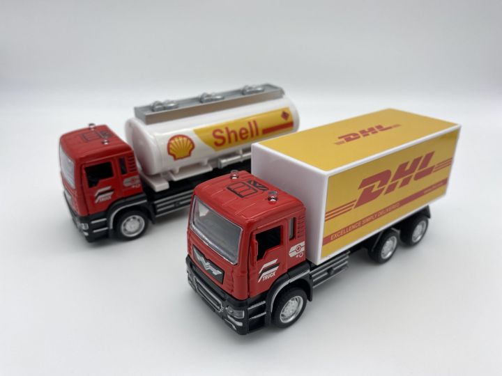 โมเดลรถบรรทุก-dhl-amp-shell-1-32-มีไฟมีเสียง-หัวเหล็กราคา-คันล่ะ-120-บาท-สนใจกดสั่งได้เลยครับ